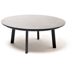 "Чили" интерьерный стол из HPL круглый, D80, H32, цвет "серый гранит"