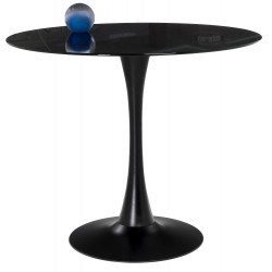 Стеклянные столы со столешницей круглой формы. TULIP 90 стеклянный обеденный стол