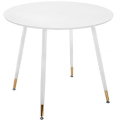 Ламинированные столы белого цвета. BIANKA ROUND 90 обеденный стол с ламинированной столешницей