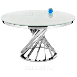 Стеклянные столы с глянцевой столешницей. TWIST стеклянный обеденный стол