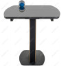 ТЕОН 140 раздвижной обеденный стол со стеклянной столешницей на опоре-тумба