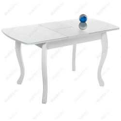 Стеклянные столы белого цвета. БРИЛЛИАНТ стеклянный обеденный стол