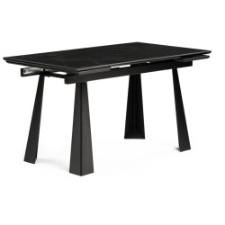 Стол Бэйнбрук 140 х 80 х 76 черный мрамор / черный керамический обеденный стол