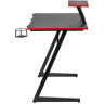 Компьютерные столы Компьютерный геймерский стол Basic 110х59х75см c полкой для монитора 40х20см, подстаканником, крючком для наушников, карбон чёрный красный