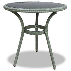 Плетеный стол LOTUS круглый светло-серый