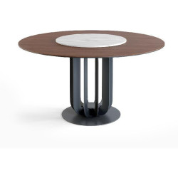 Керамические столы со столешницей круглой формы. ROTOR 160 керамический обеденный стол