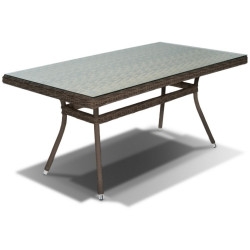 Обеденные столы для дачи из искусственного ротанга. ЛАТТЕ 160