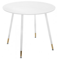 Ламинированные столы белого цвета. BIANKA ROUND 80 обеденный стол с ламинированной столешницей