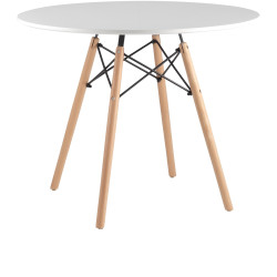 Ламинированные столы белого цвета. DSW D90 обеденный стол с ламинированной столешницей