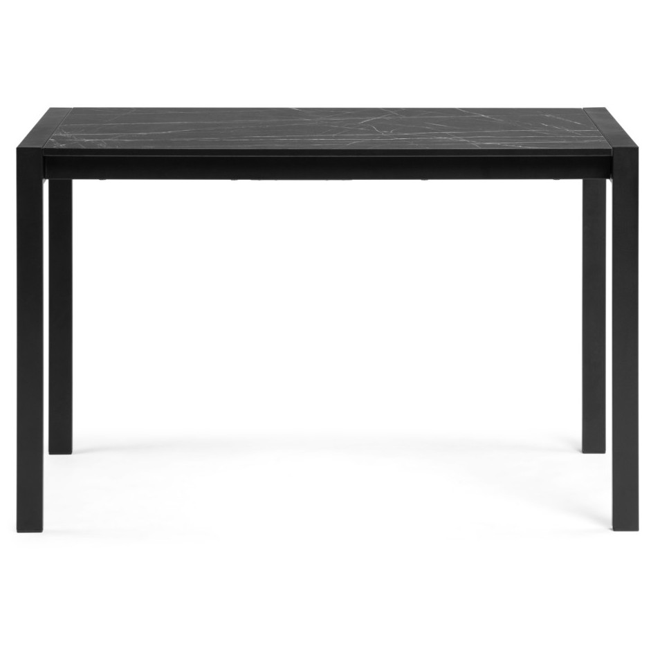 Серый стол с черными ножками