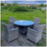Обеденные столы для дачи Комплект плетеной мебели AM-395C/T395 Grey 4Pcs (4+1)